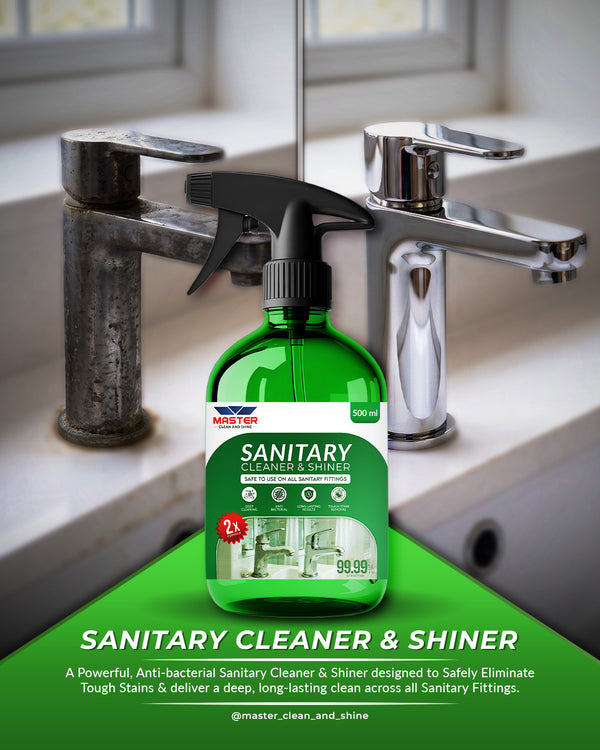 Master Sanitary Cleaner & Shiner Spray - With FREE Gloves & Brush | 500ml